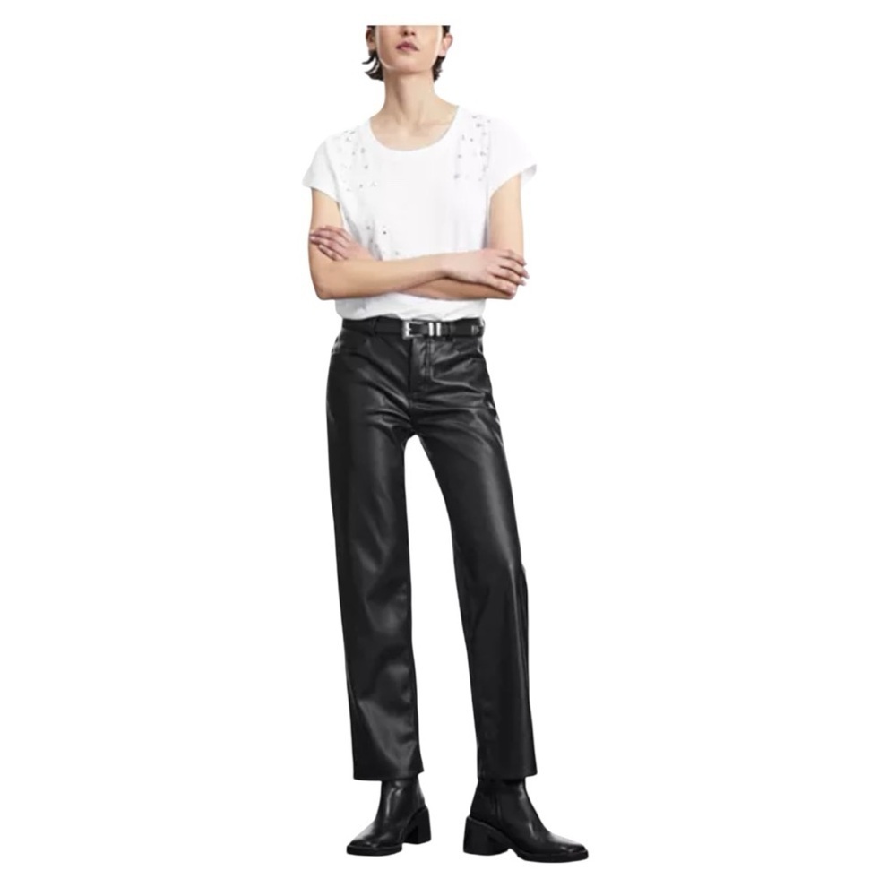 The Kooples
Coated Faux Leather Straight Leg Pants Size FR 42/ US 10 & 38/ 6 NWT